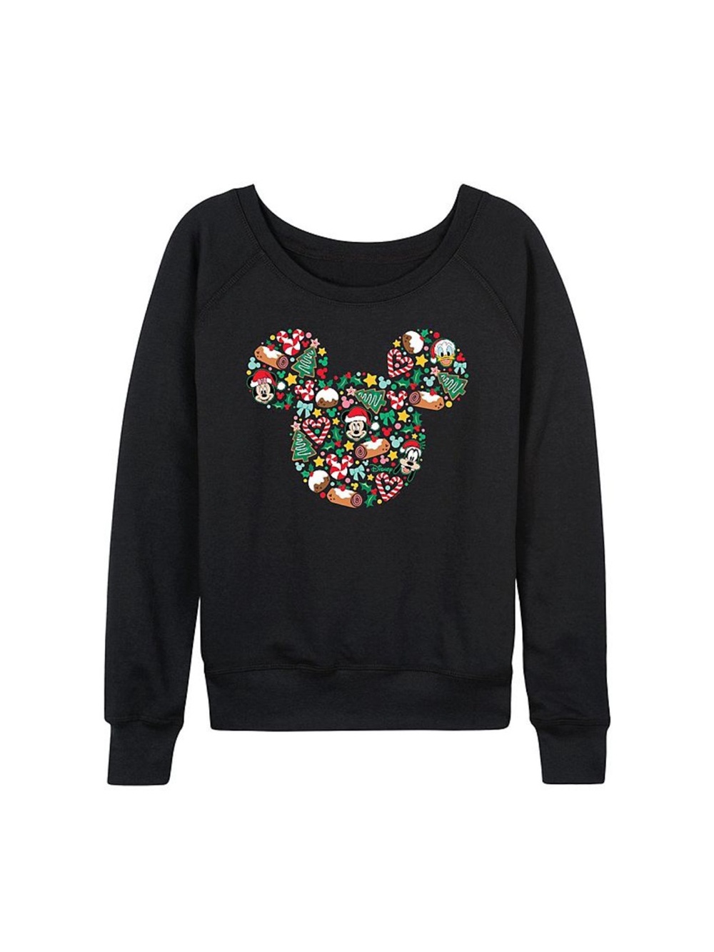 Disney NWT Black Women's Christmas Mickey Heart Sweatshirt